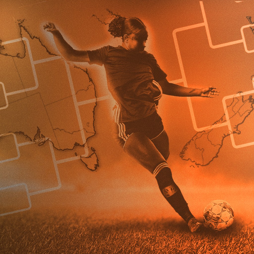 Women's world soccer bracket challenge graphic